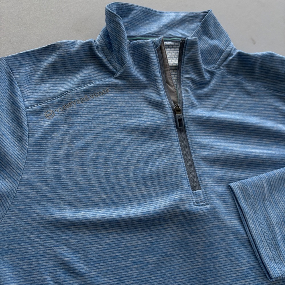 Vineyard Vines Sankaty Quarter Zip Men L Blue‎ On-The-Go Pullover 1K003851